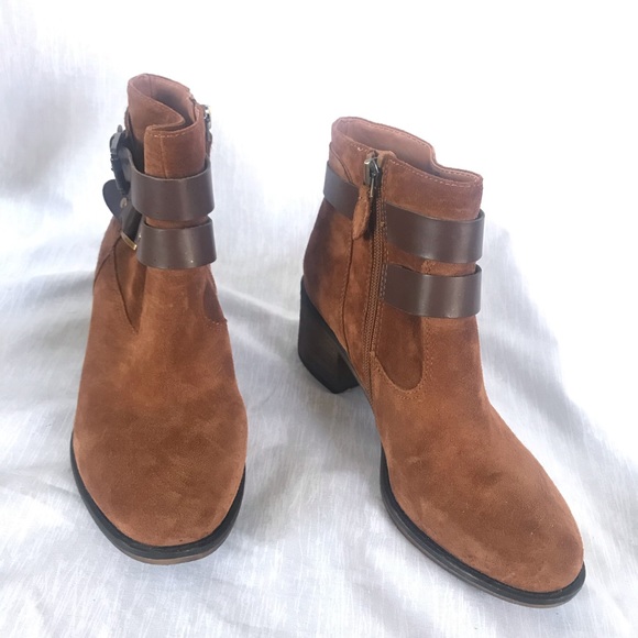 COPY - Sarto by Franco Sarto Suede Chestnut Booties - Picture 2 of 6